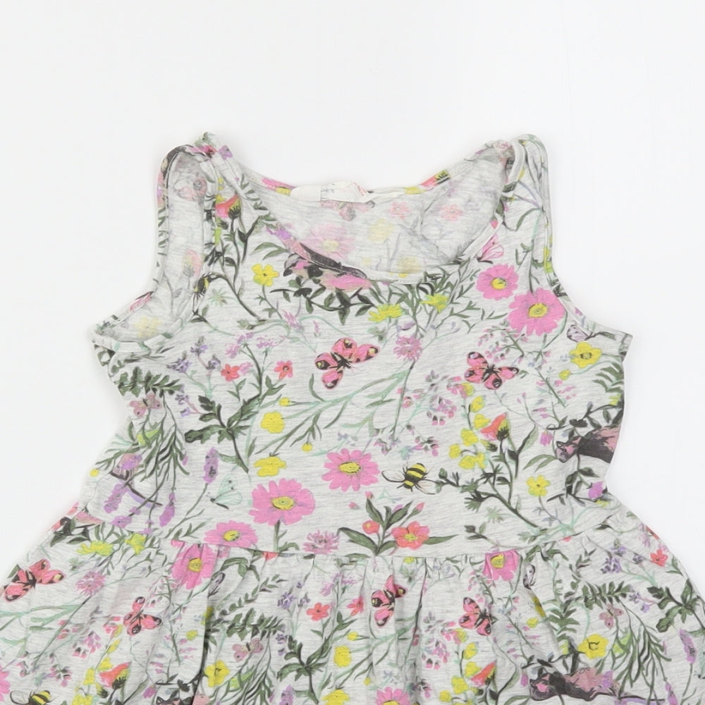 H&M Girls Multicoloured Floral  Fit & Flare  Size 7-8 Years