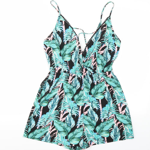 New Look Womens Multicoloured Floral  Jumpsuit One-Piece Size M