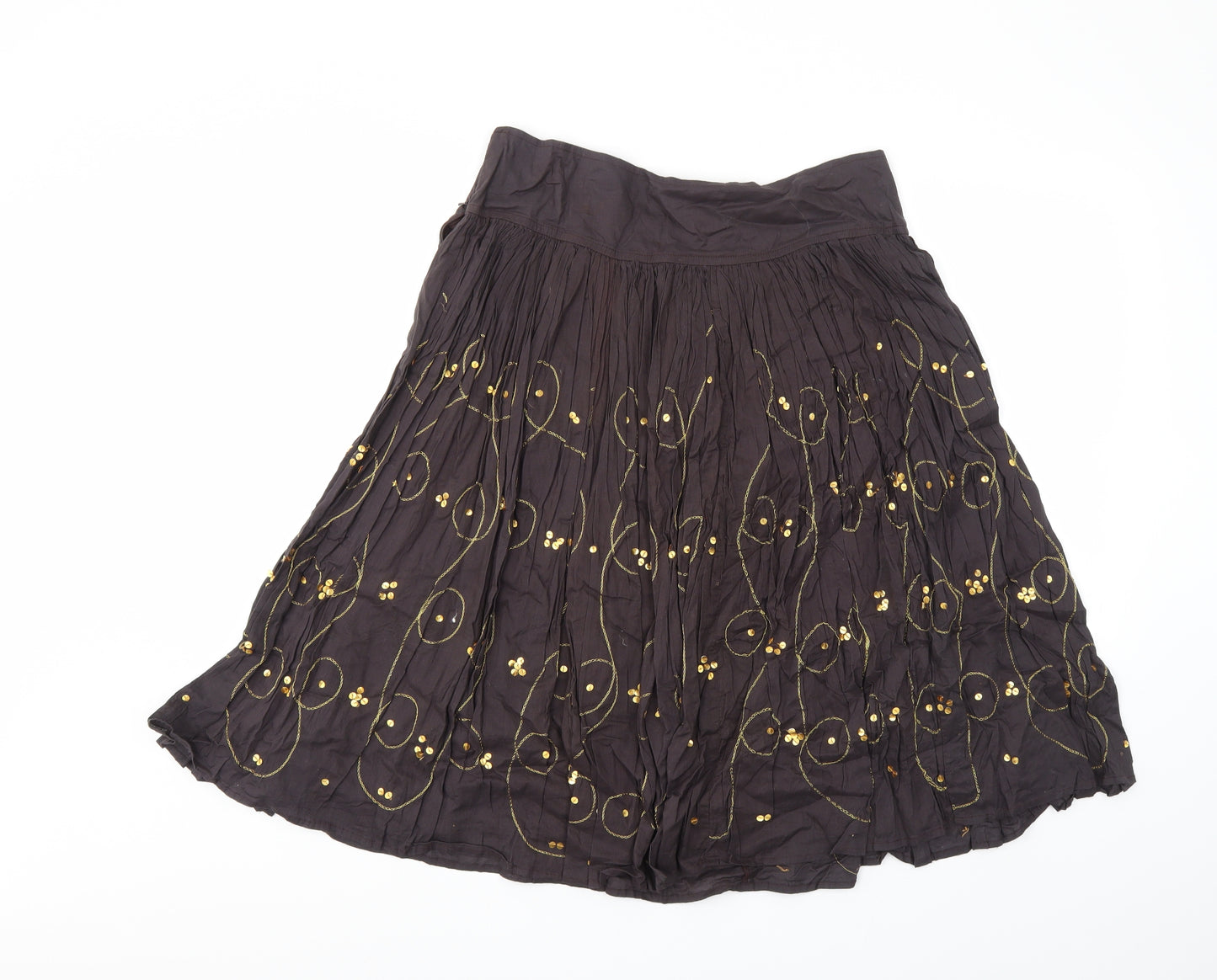 STAWBERRY Womens Brown   Flare Skirt Size 12