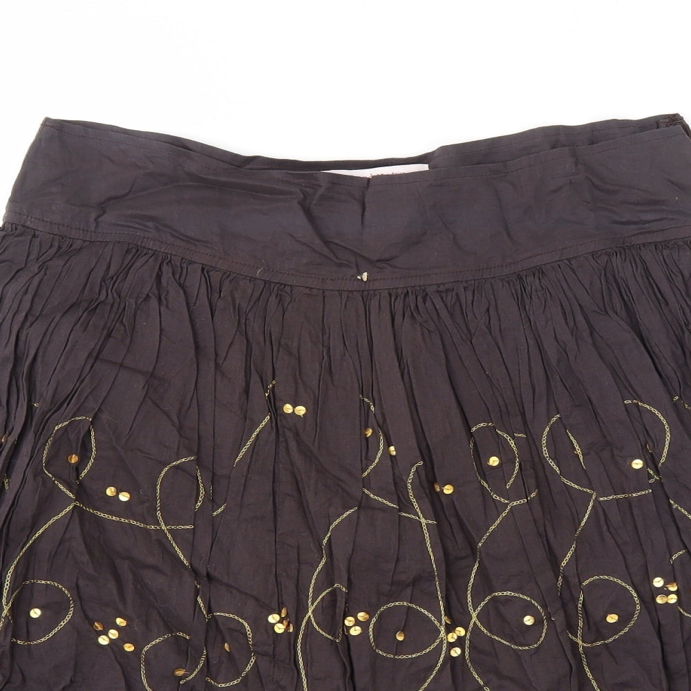 STAWBERRY Womens Brown   Flare Skirt Size 12