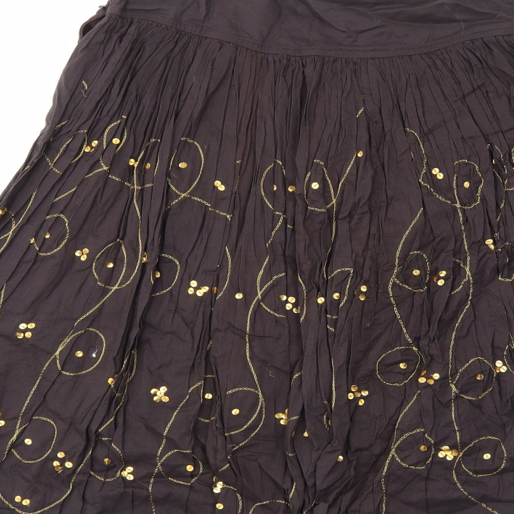 STAWBERRY Womens Brown   Flare Skirt Size 12