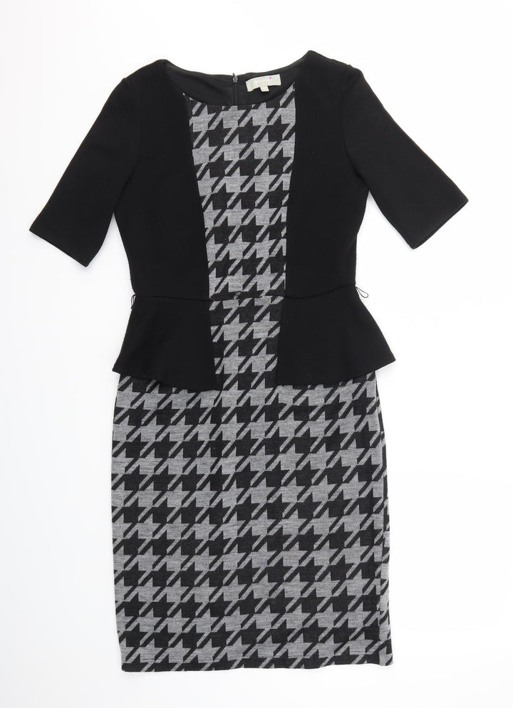 Per Una Womens Grey Argyle/Diamond Fit & Flare Size 12