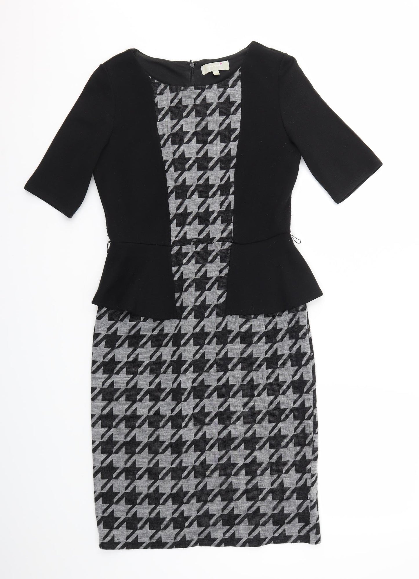 Per Una Womens Grey Argyle/Diamond  Fit & Flare  Size 12