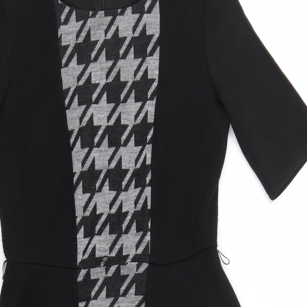 Per Una Womens Grey Argyle/Diamond  Fit & Flare  Size 12