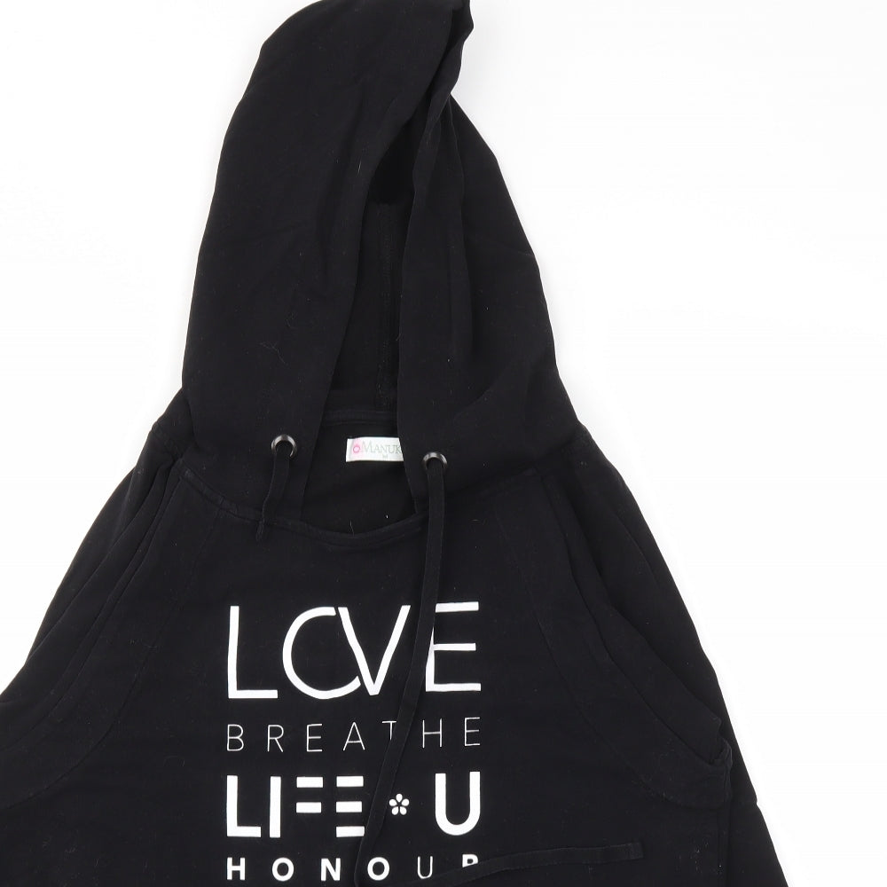 Manuka Womens Black Floral  Pullover Sweatshirt Size M