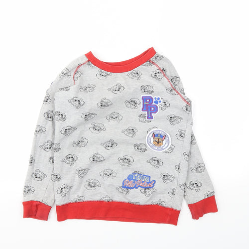 CHARICTER Boys Grey Animal Print  Pullover Hoodie Size 8 Years