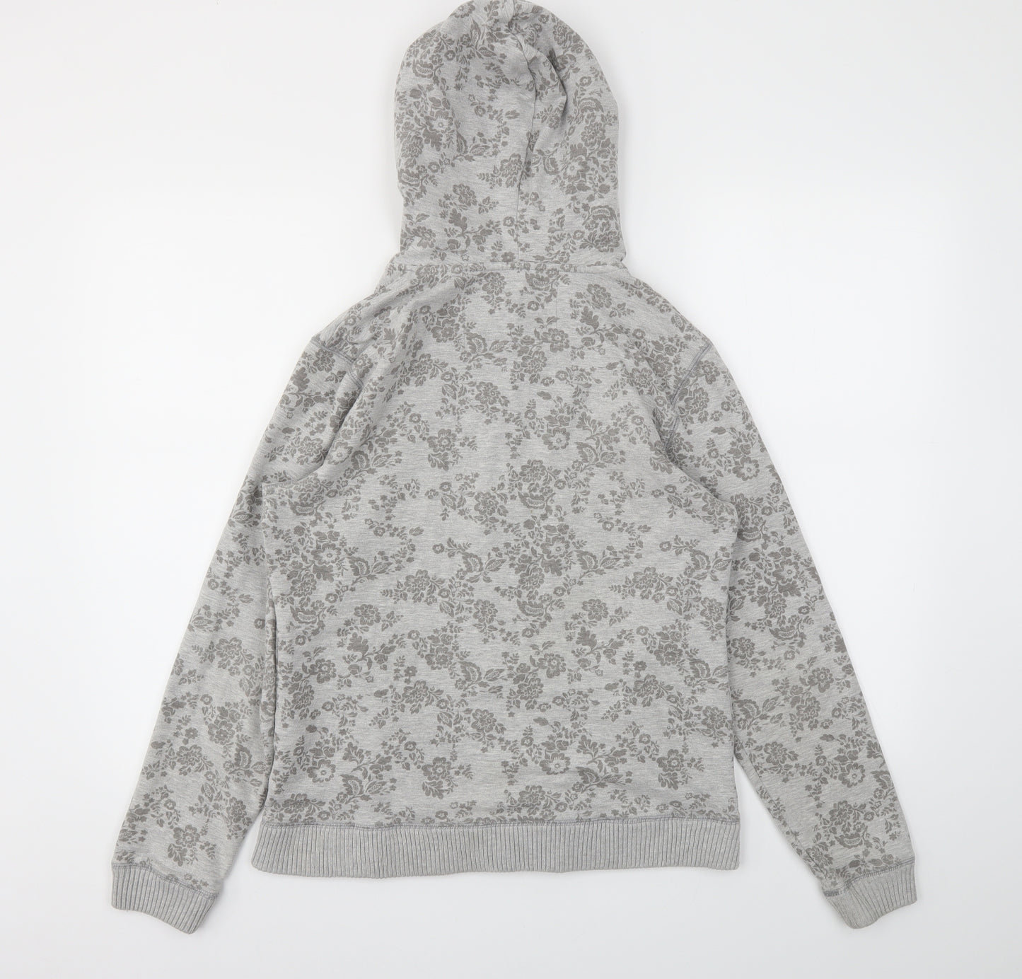 TU Womens Grey Floral  Full Zip Jumper Size 12