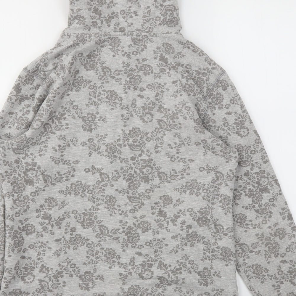 TU Womens Grey Floral  Full Zip Jumper Size 12