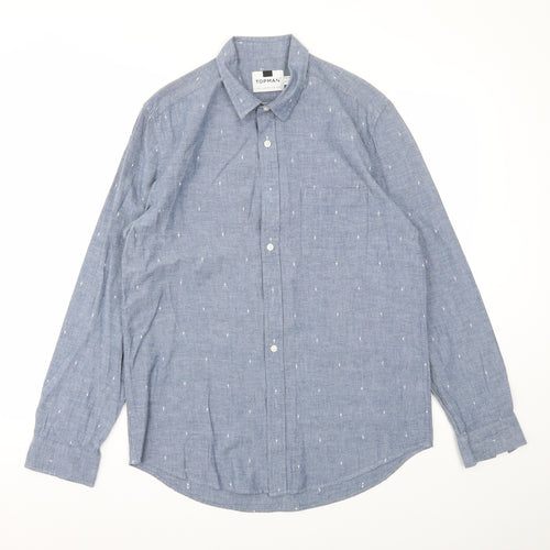 Topman Mens Blue    Button-Up Size M
