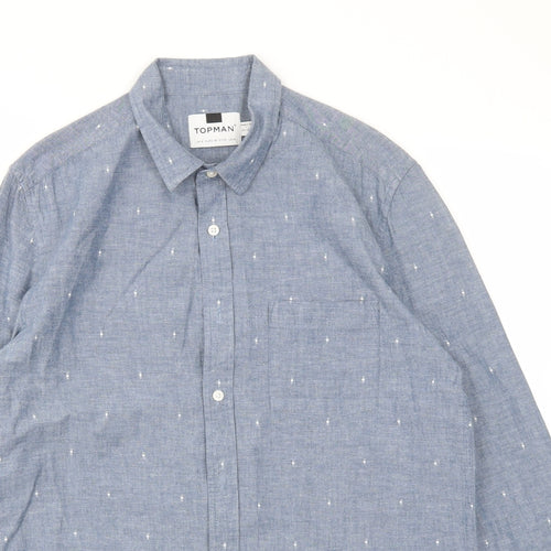 Topman Mens Blue    Button-Up Size M