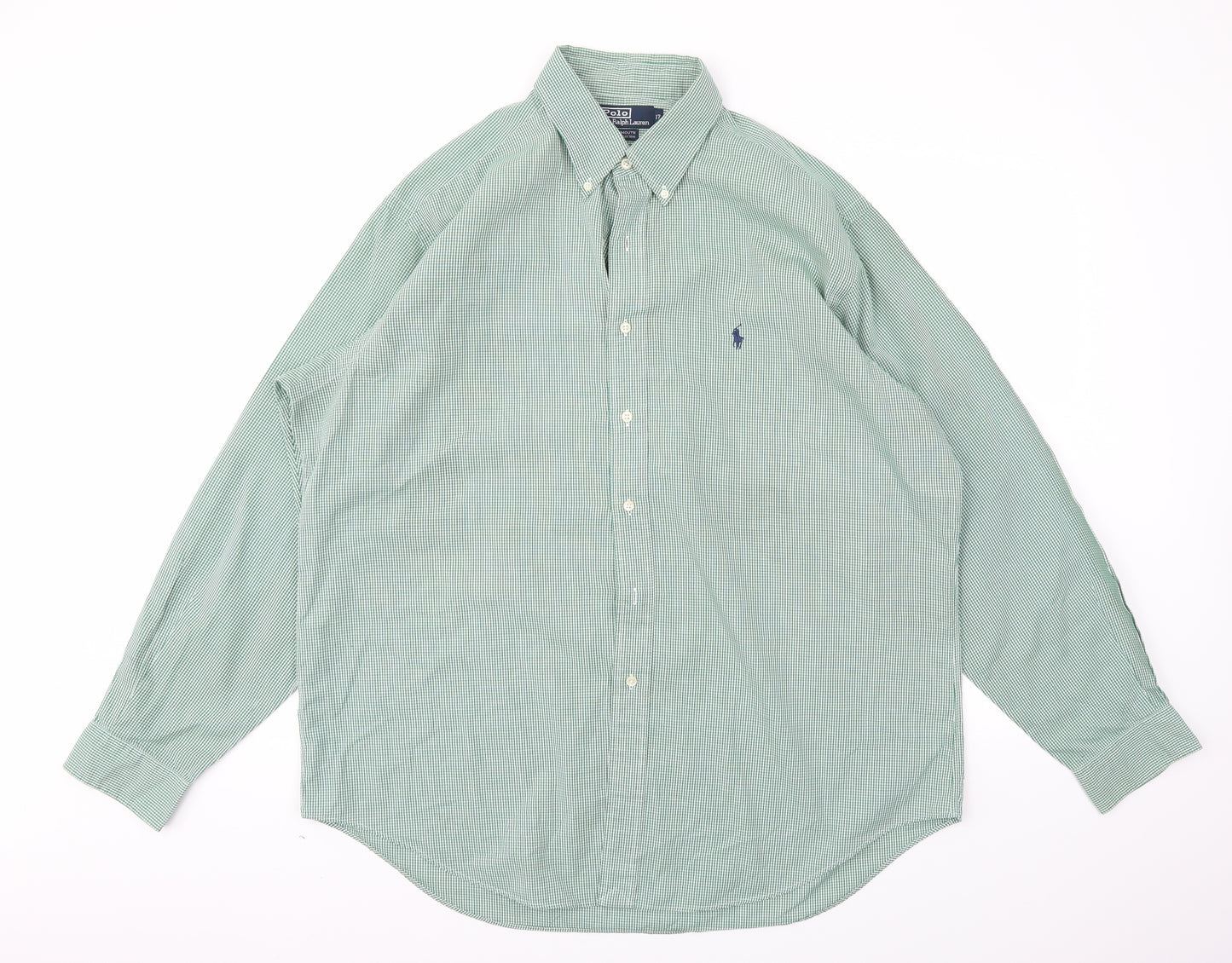 Ralph Lauren Mens Green    Button-Up Size 17