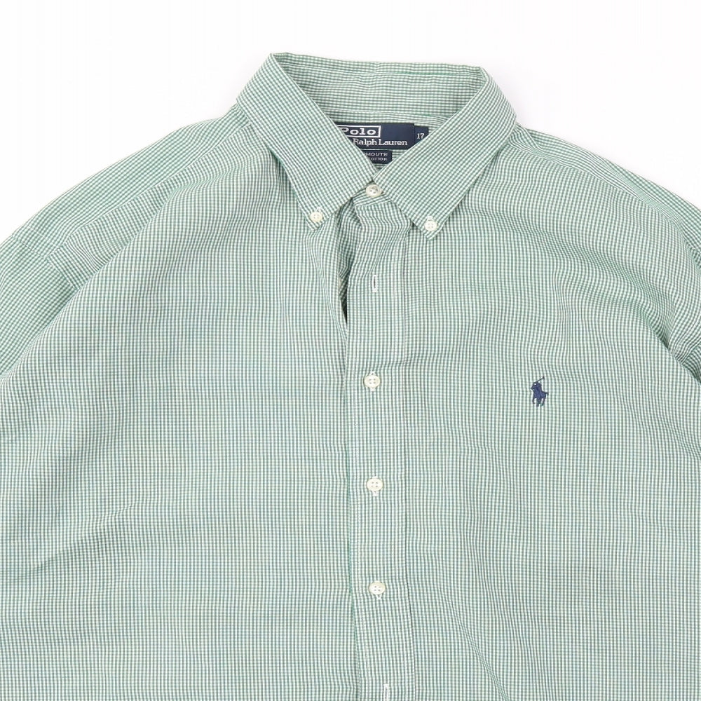 Ralph Lauren Mens Green    Button-Up Size 17