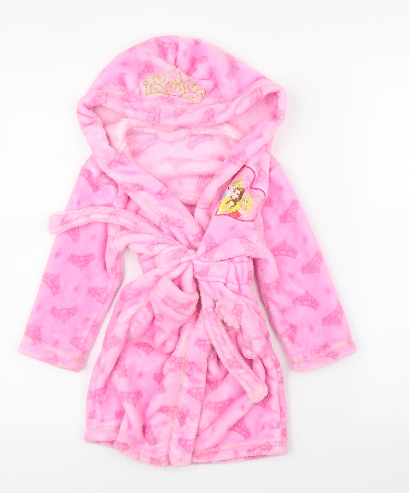 Disney Girls Pink Solid  Capri Robe Size 3 Years  - Disney Princesses