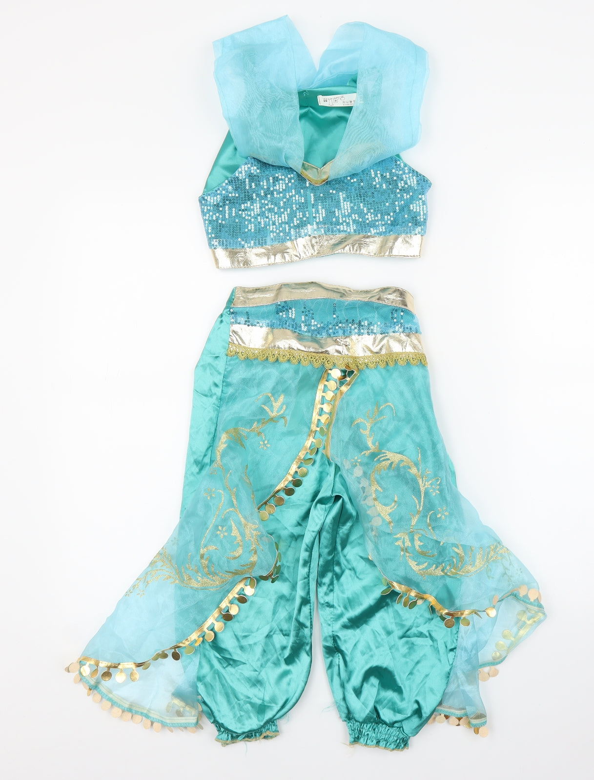 Preworn Girls Green   Jumpsuit Outfit/Set Size 6-7 Years  - Disney, Jasmine