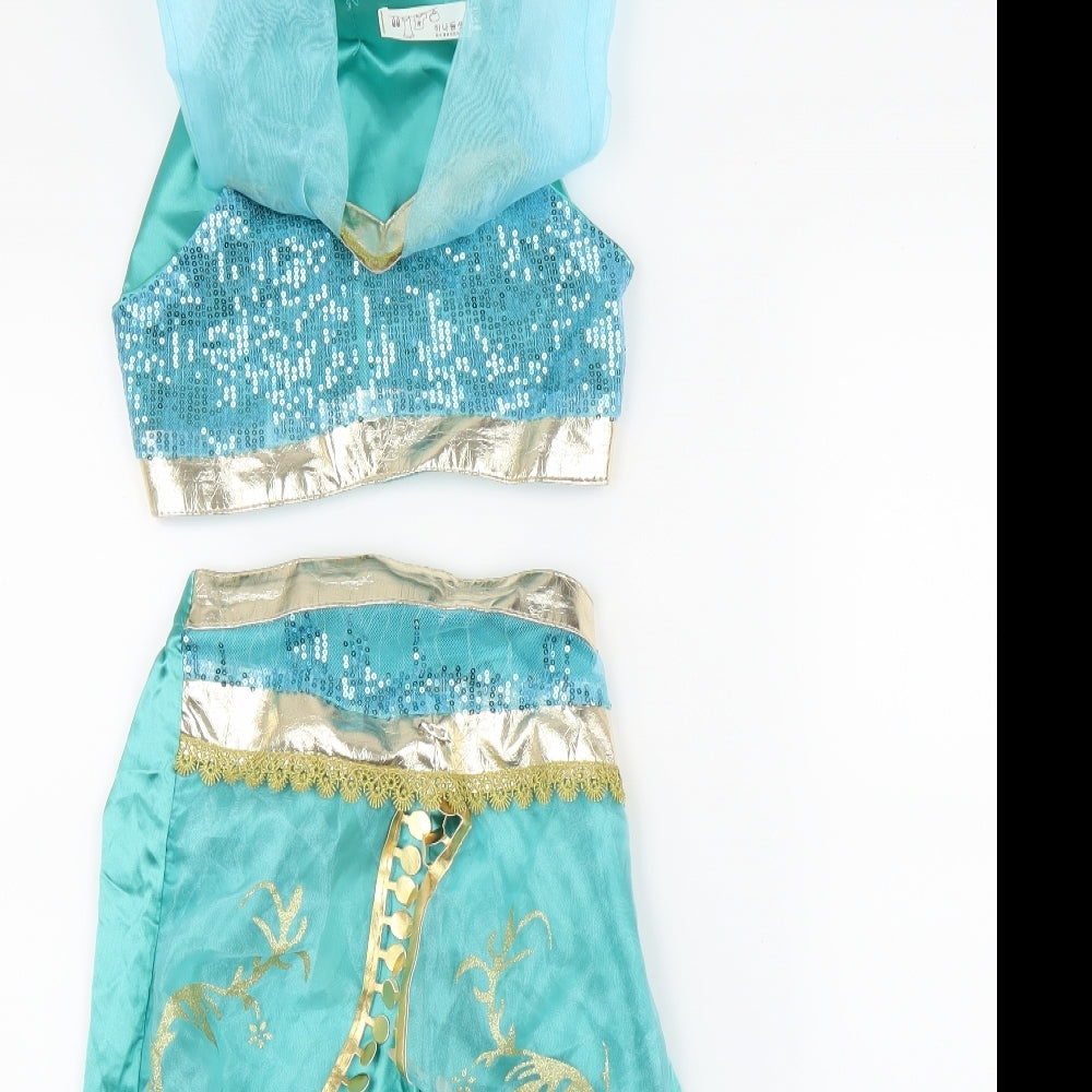 Preworn Girls Green   Jumpsuit Outfit/Set Size 6-7 Years  - Disney, Jasmine