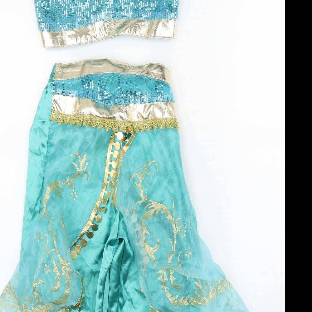 Preworn Girls Green   Jumpsuit Outfit/Set Size 6-7 Years  - Disney, Jasmine