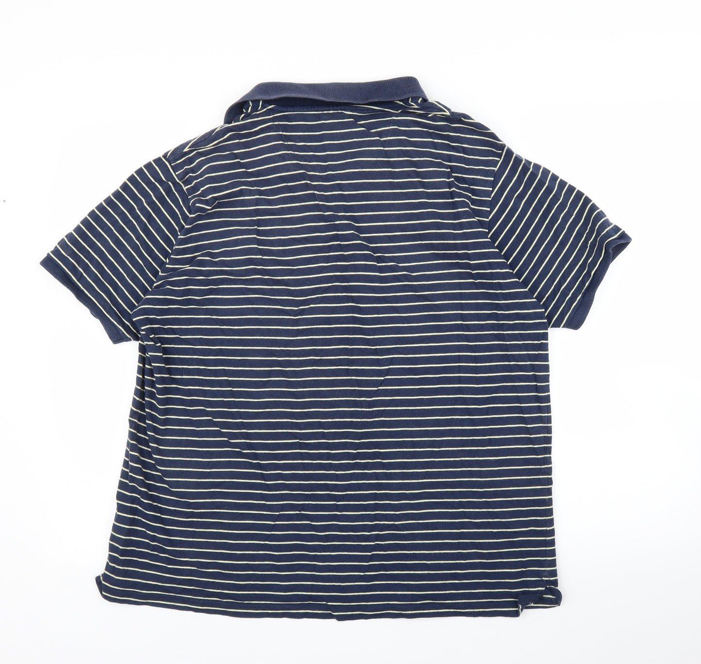 James Pringle Mens Blue Striped   Polo Size L