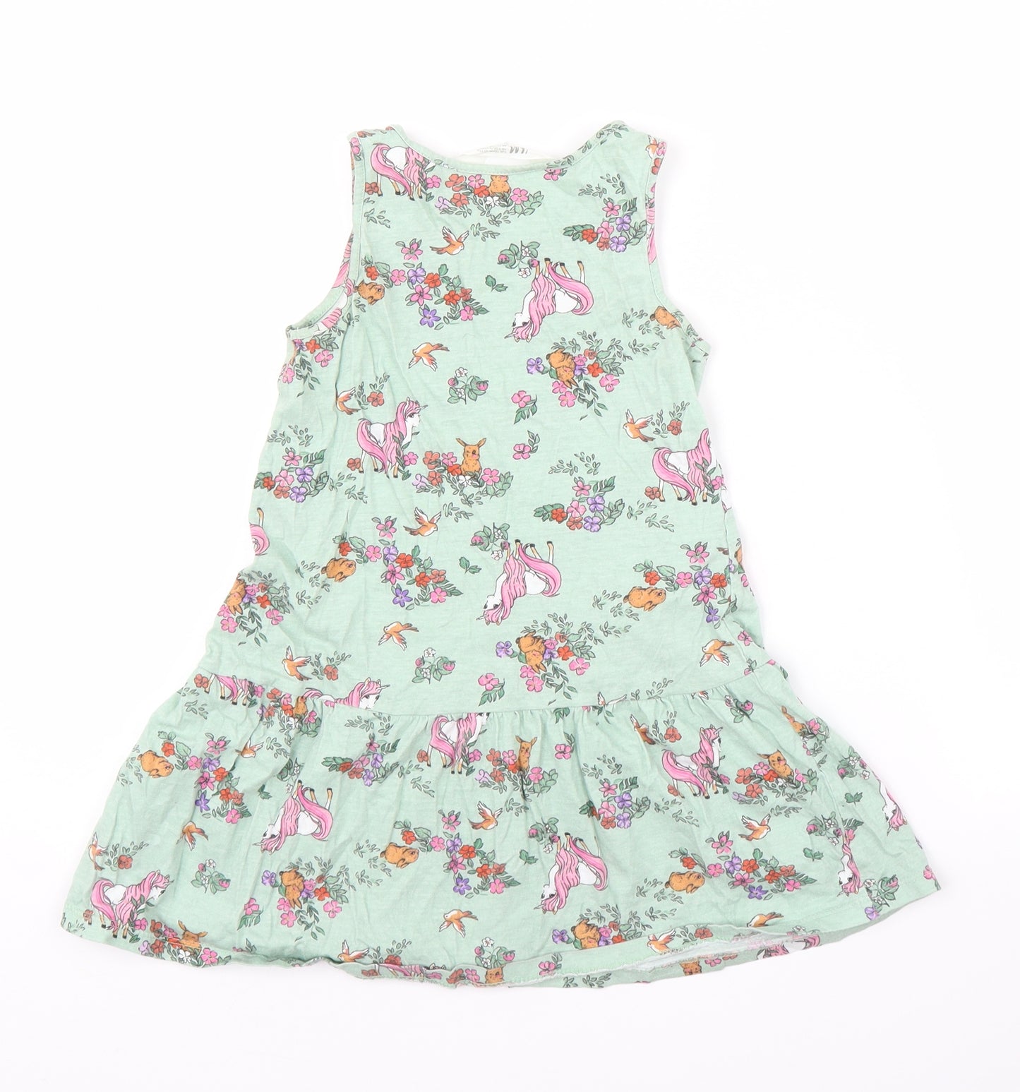 H&M Girls Green Floral  Tunic Tank Size 5 Years