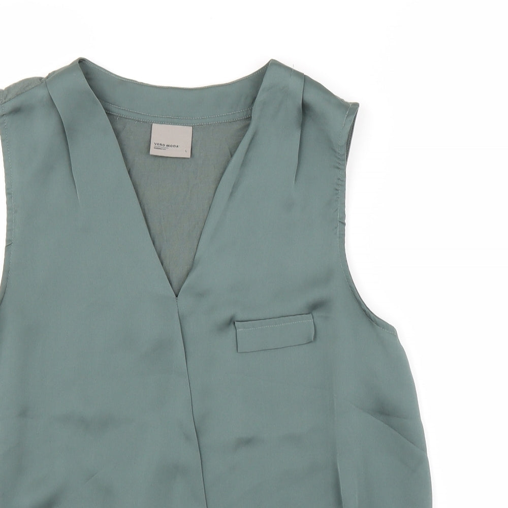 Vera Moda Womens Green   Basic Blouse Size L