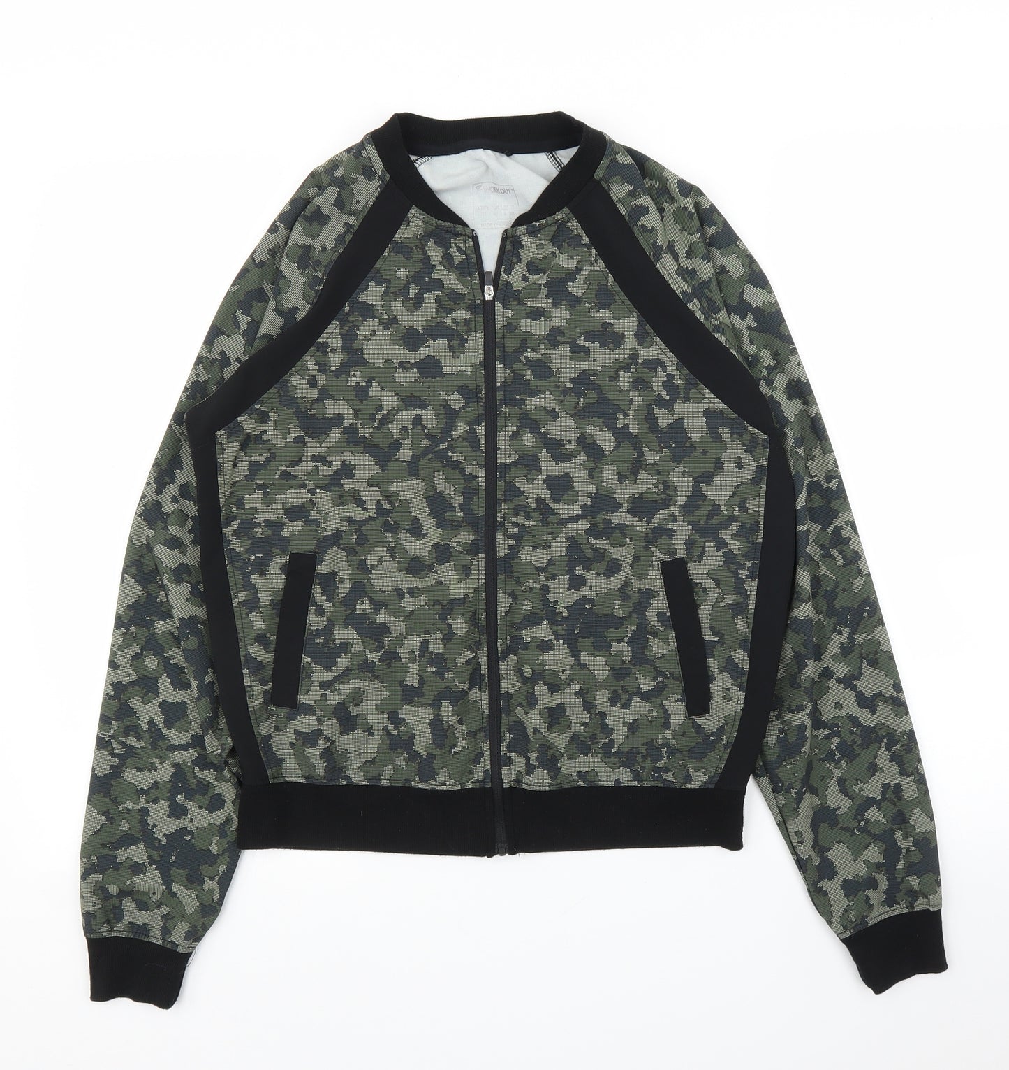 Primark Womens Green Camouflage  Bomber Jacket Jacket Size 12