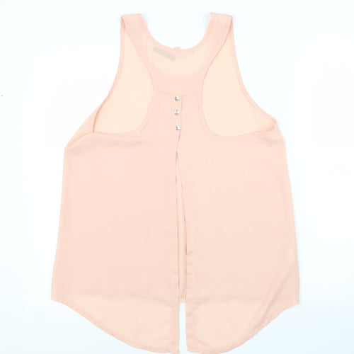 Only Fashion Womens Pink   Basic Blouse Size M  - Split down back