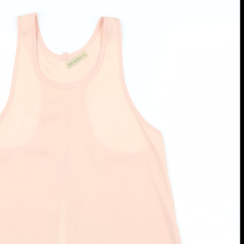 Only Fashion Womens Pink   Basic Blouse Size M  - Split down back