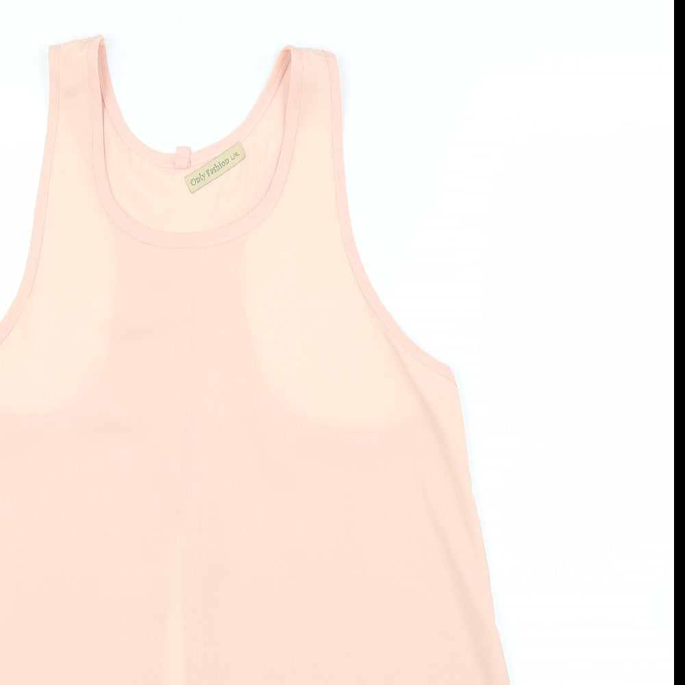 Only Fashion Womens Pink   Basic Blouse Size M  - Split down back