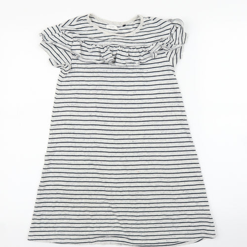 NEXT Girls Grey Striped  A-Line  Size 9 Years