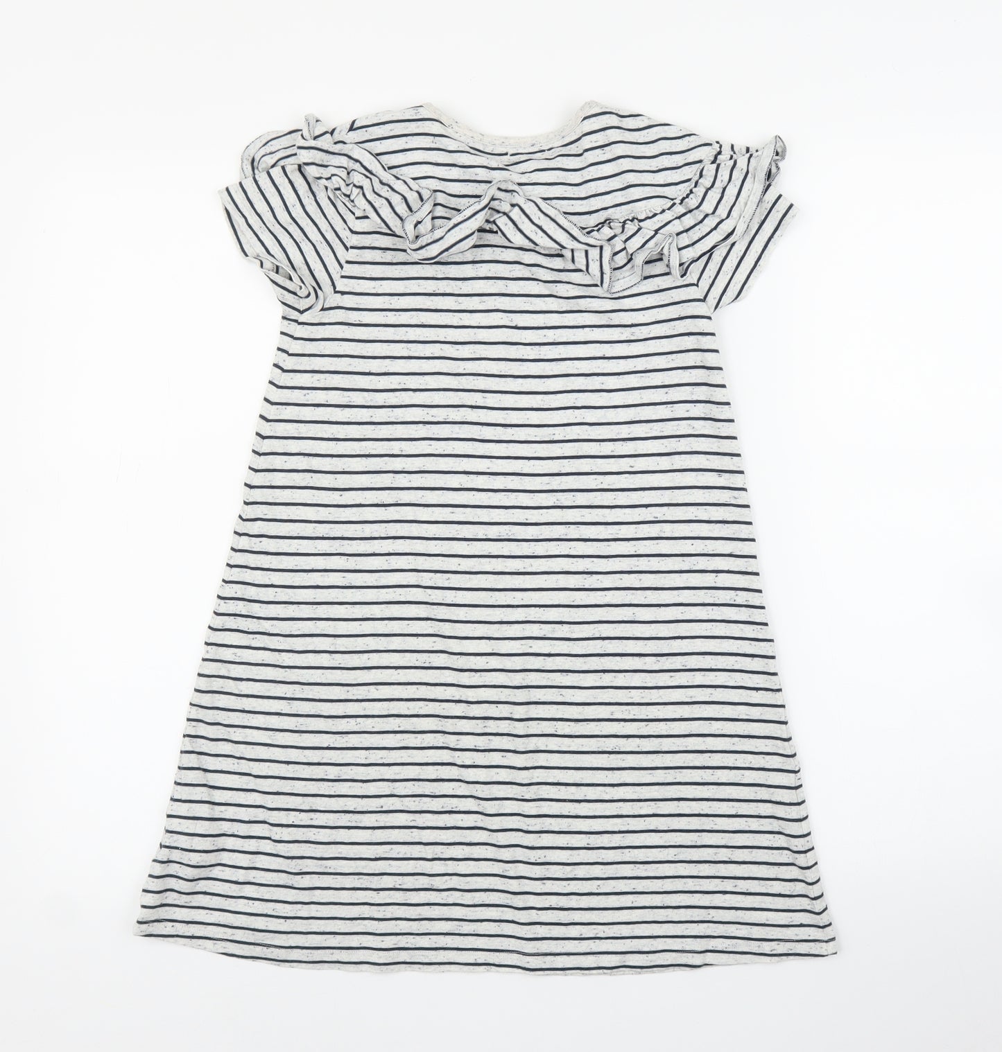 NEXT Girls Grey Striped  A-Line  Size 9 Years