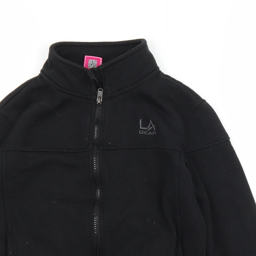 LA Gear Girls Black   Full Zip Jumper Size 9-10 Years