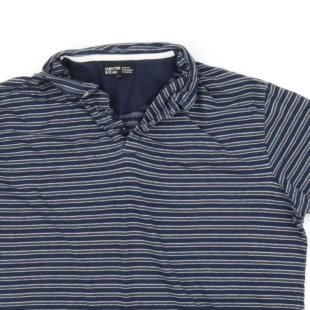 SandStone Mens Blue Striped   Polo Size XL