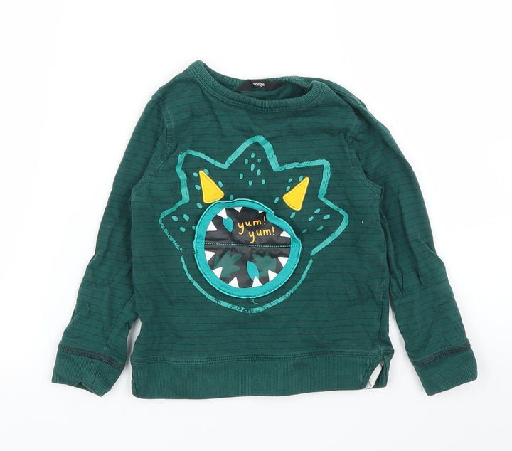 George Boys Green   Basic T-Shirt Size 2-3 Years  - Dinsosaur