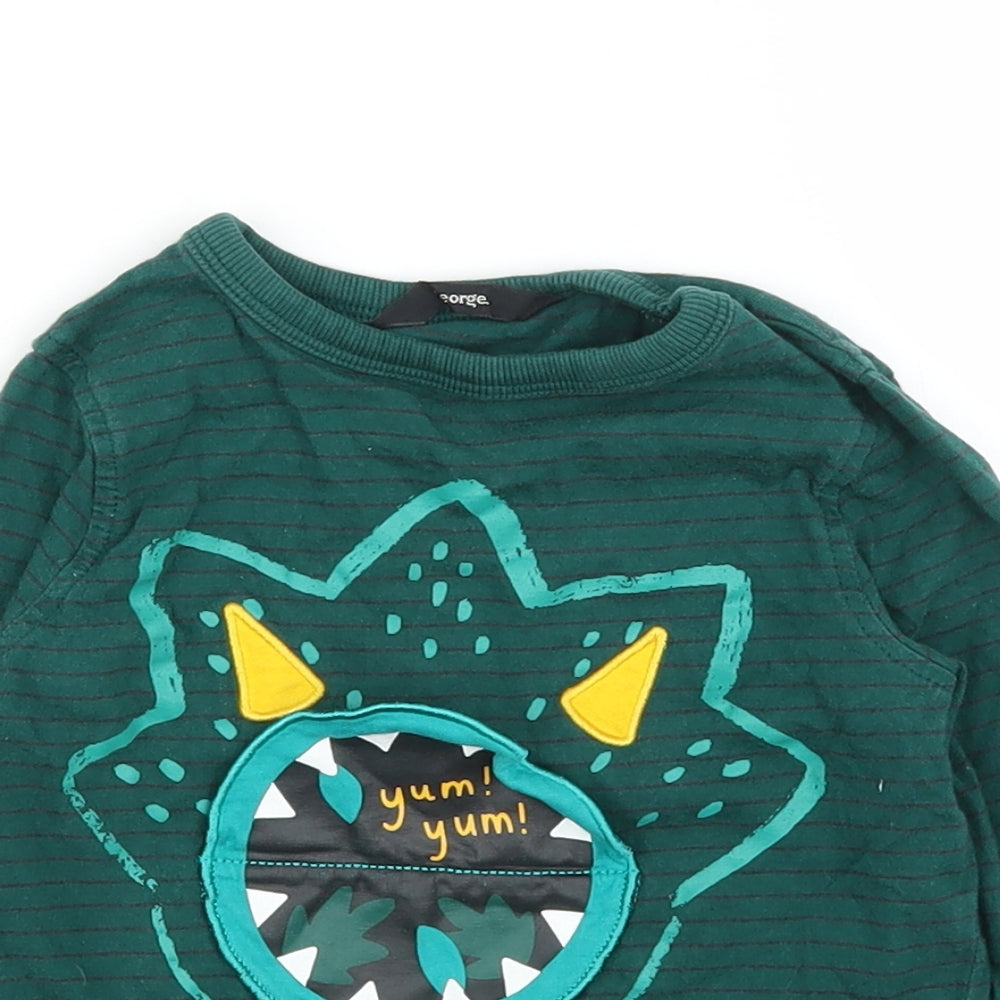 George Boys Green   Basic T-Shirt Size 2-3 Years  - Dinsosaur