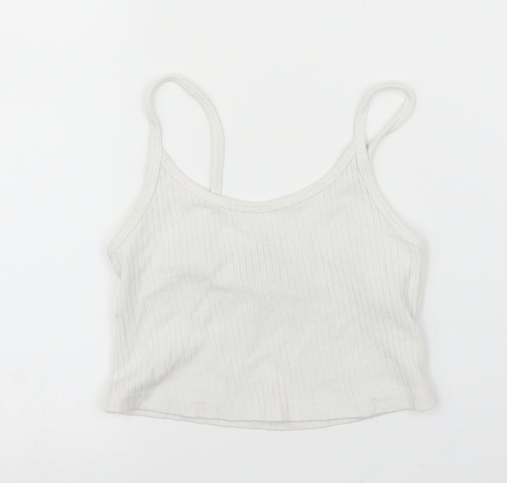 Topshop Womens White Camisole Blouse Size 4 - Cropped