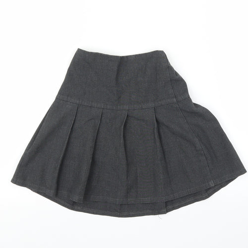 M&S Girls Grey   Pleated Skirt Size 7-8 Years