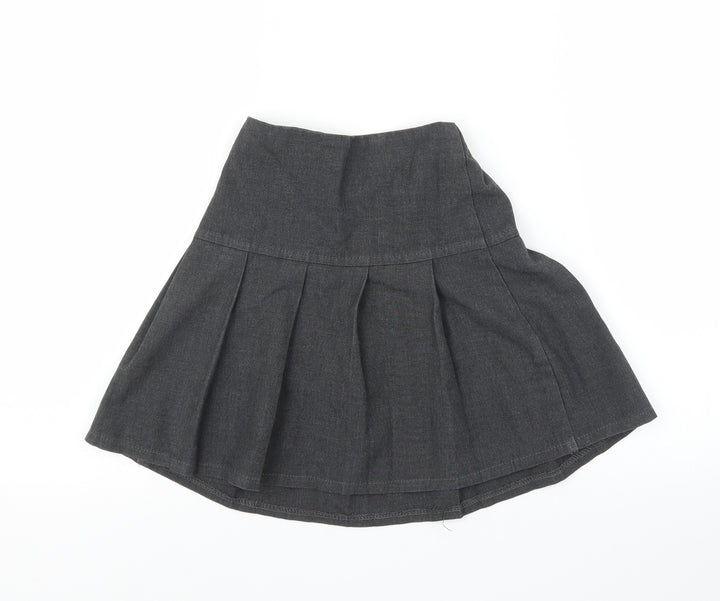 M&S Girls Grey   Pleated Skirt Size 7-8 Years