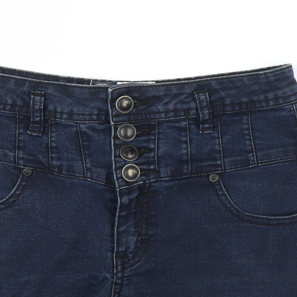 New Look Womens Blue  Denim Sailor Shorts Size 10