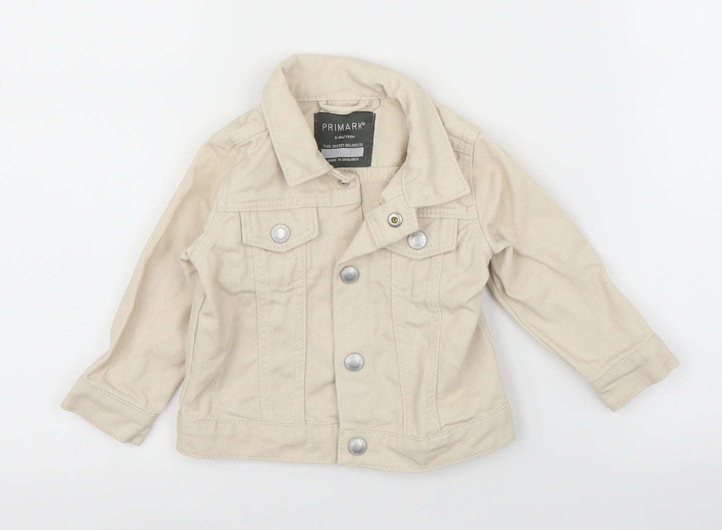Primark Girls Beige  Denim Jacket  Size 6-9 Months