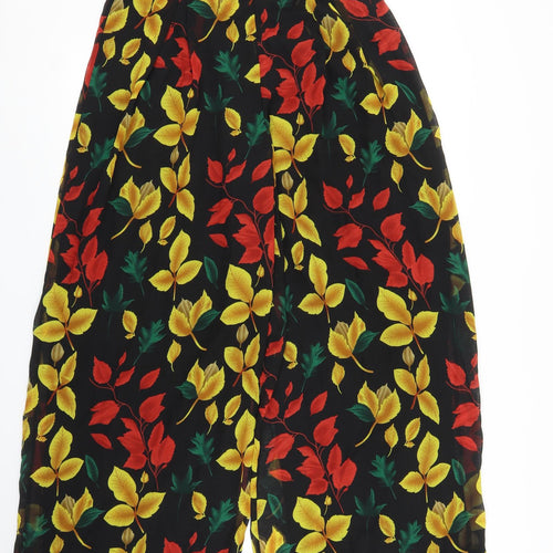 Missguided Womens Black Floral  Bloomer Trousers Size 12 L30 in