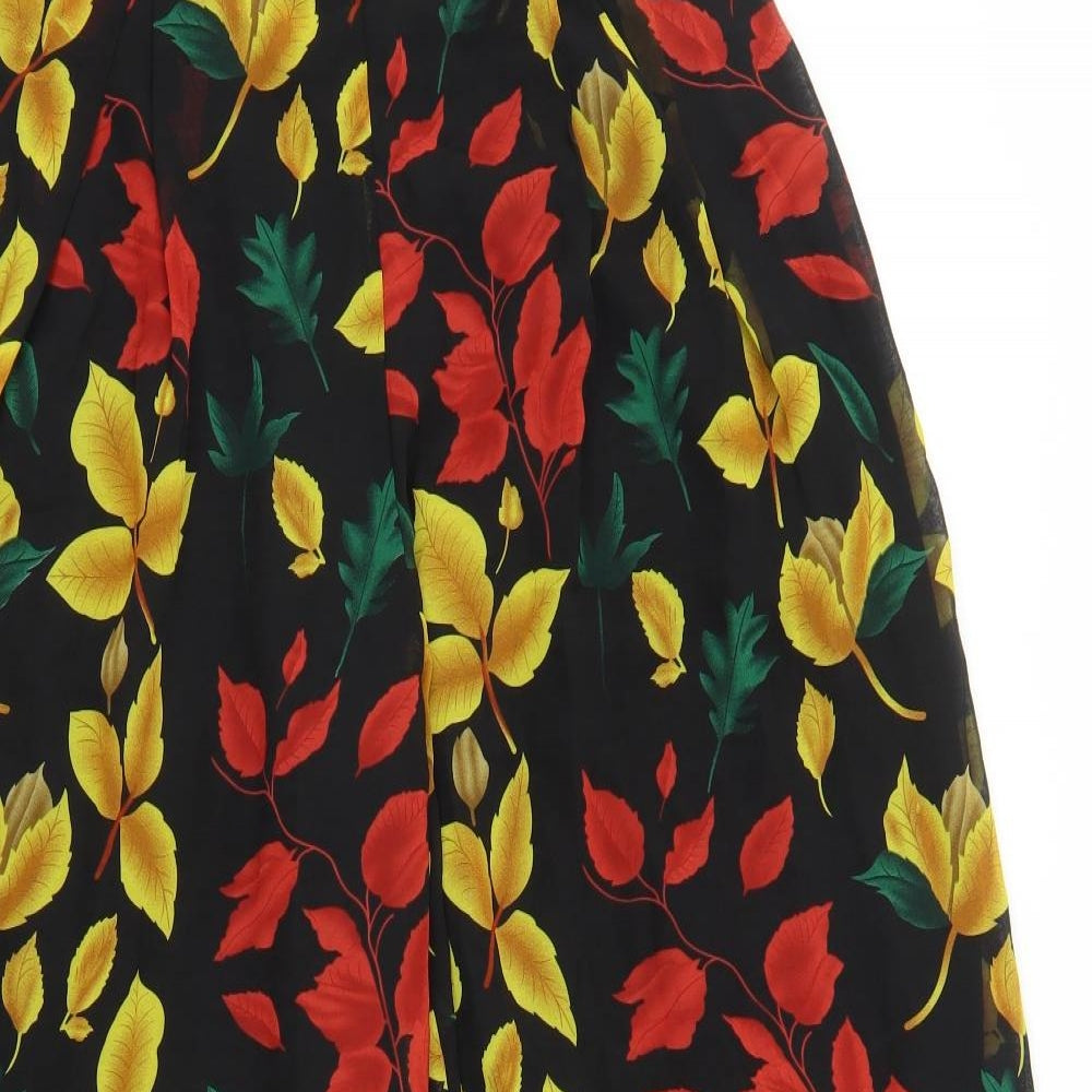 Missguided Womens Black Floral  Bloomer Trousers Size 12 L30 in