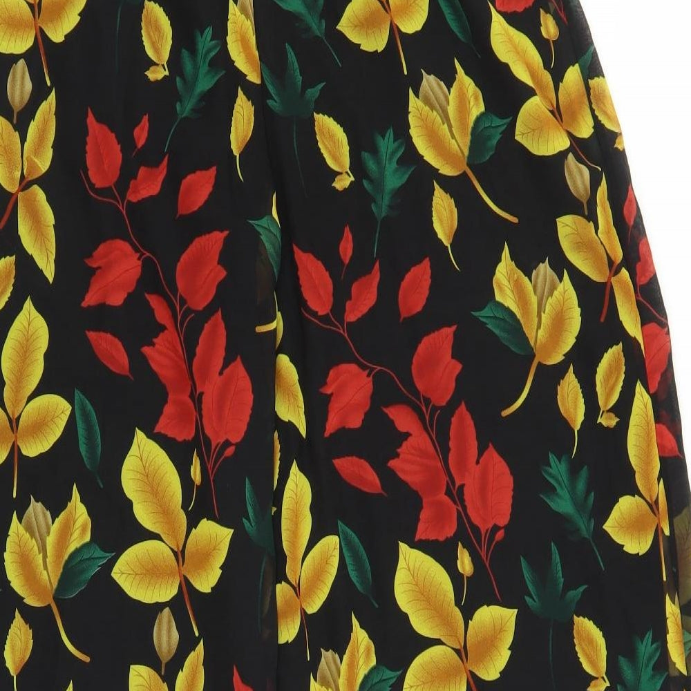 Missguided Womens Black Floral  Bloomer Trousers Size 12 L30 in
