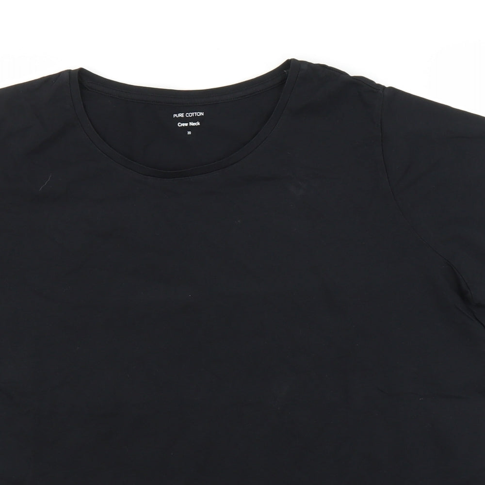 M&S Womens Black   Basic T-Shirt Size 20