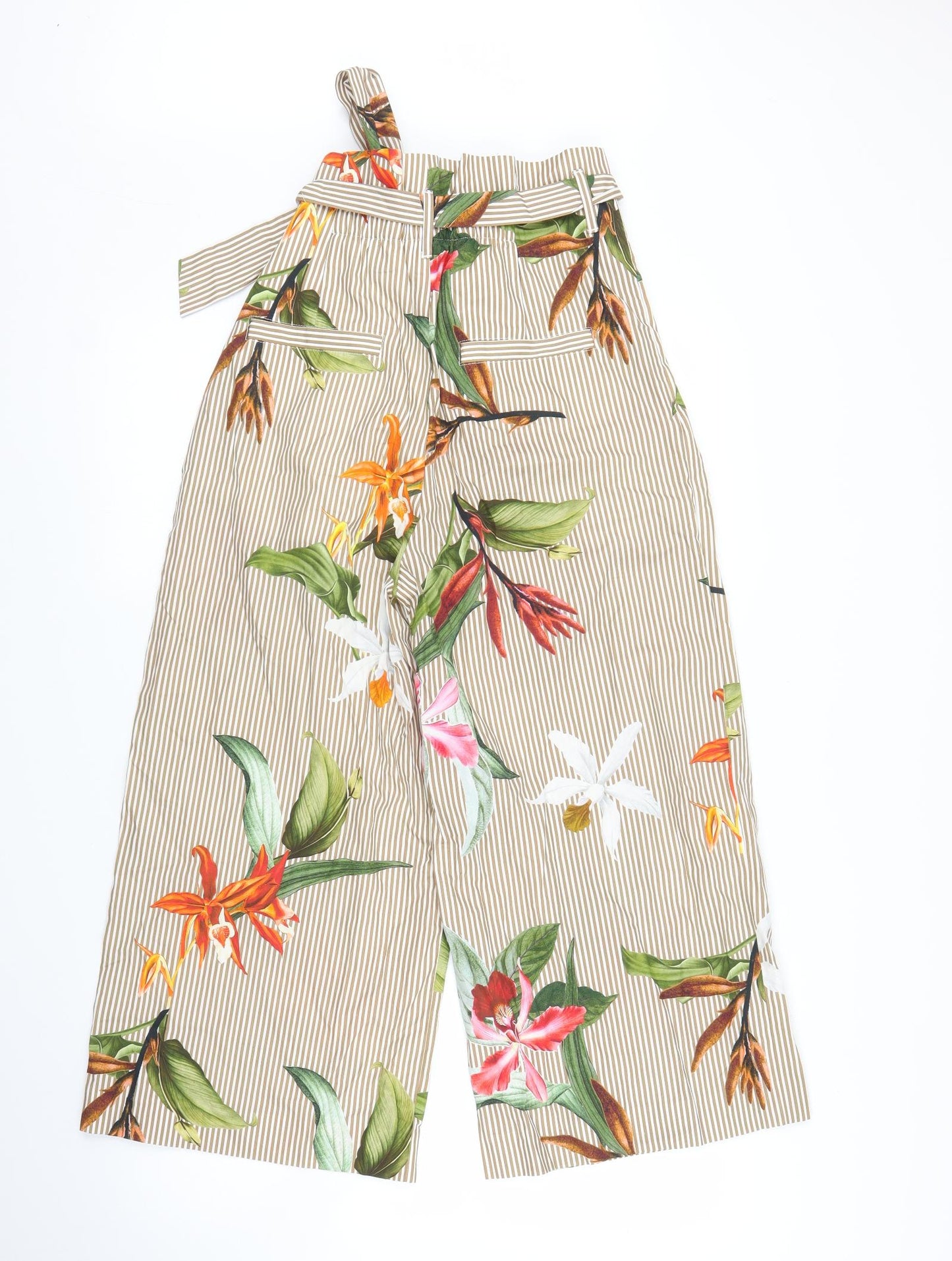 Zara Womens Beige Floral  Bloomer Trousers Size M L21 in