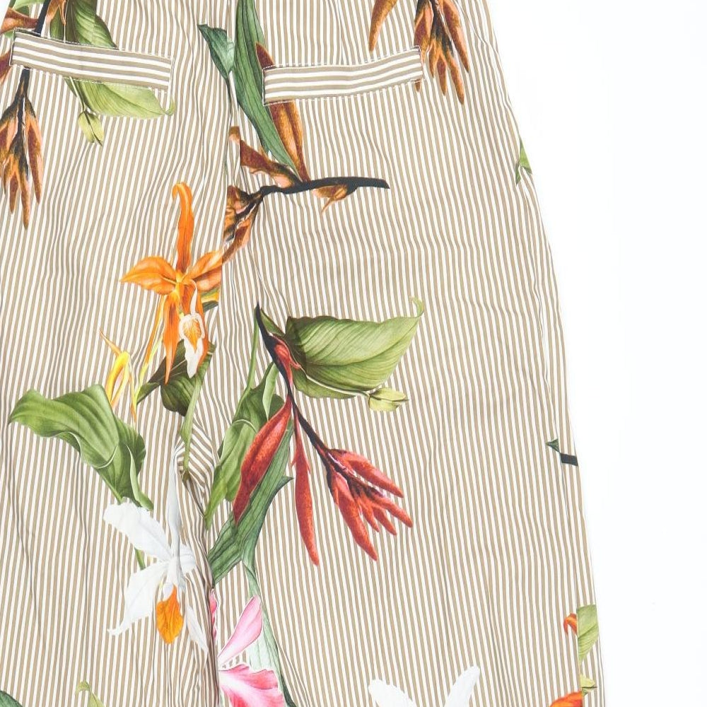 Zara Womens Beige Floral  Bloomer Trousers Size M L21 in
