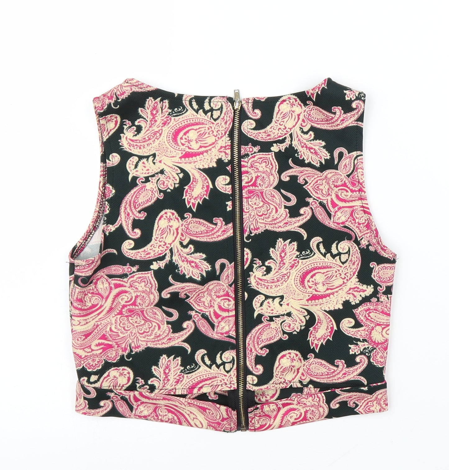 Missguided Womens Purple Paisley  Cropped Blouse Size 8