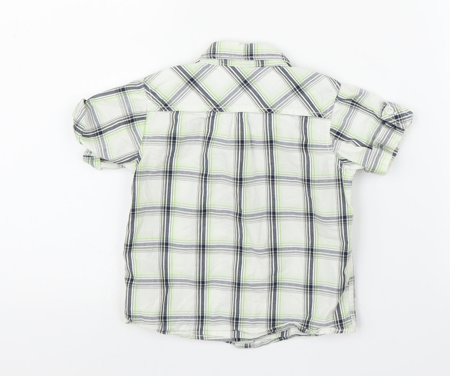 H&M Boys Green Plaid  Basic Button-Up Size 12 Months