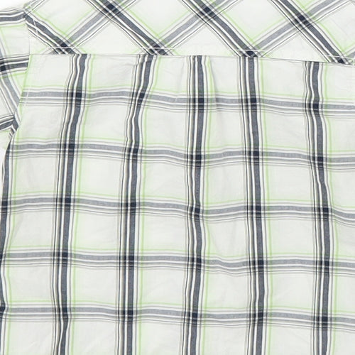 H&M Boys Green Plaid  Basic Button-Up Size 12 Months