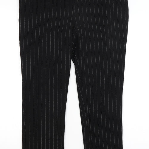 Very Womens Black Striped  Dress Pants Trousers Size 14 L26 in