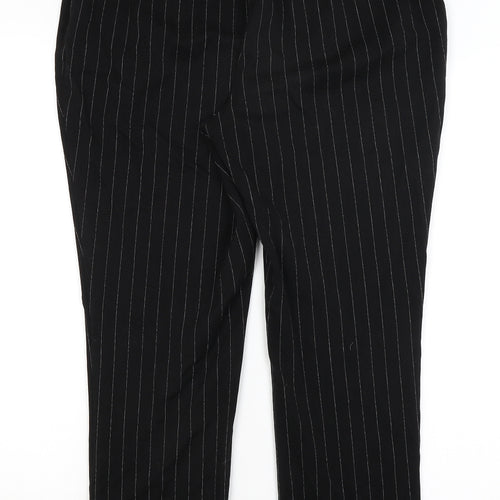 Very Womens Black Striped  Dress Pants Trousers Size 14 L26 in