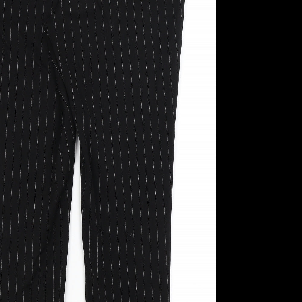 Very Womens Black Striped  Dress Pants Trousers Size 14 L26 in